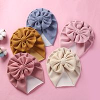Baby Girl's Baby Boy's Elegant Simple Style Solid Color Bow Knot Baby Hat main image 6