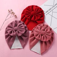 Baby Girl's Baby Boy's Elegant Simple Style Solid Color Bow Knot Baby Hat main image 5