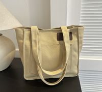 Women's Canvas Solid Color Basic Square Zipper Shoulder Bag sku image 3
