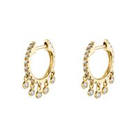 1 Paar Luxuriös Klassischer Stil Pentagramm Kreis Überzug Inlay Kupfer Zirkon 18 Karat Vergoldet Ohrringe sku image 17