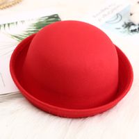 Women's Basic Retro Simple Style Solid Color Crimping Fedora Hat sku image 1