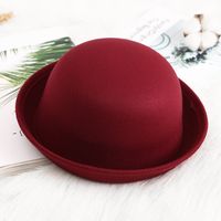Women's Basic Retro Simple Style Solid Color Crimping Fedora Hat sku image 8