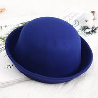 Women's Basic Retro Simple Style Solid Color Crimping Fedora Hat sku image 2