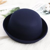 Women's Basic Retro Simple Style Solid Color Crimping Fedora Hat sku image 7
