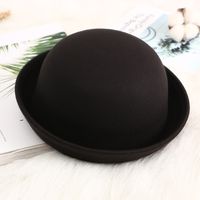 Women's Basic Retro Simple Style Solid Color Crimping Fedora Hat sku image 3