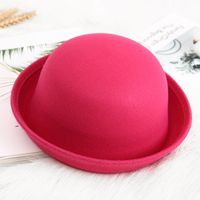 Women's Basic Retro Simple Style Solid Color Crimping Fedora Hat sku image 6