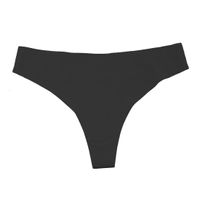 Solid Color Breathable Invisible Low Waist Thong Panties main image 5