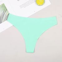 Solid Color Breathable Invisible Low Waist Thong Panties main image 2
