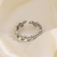 304 Stainless Steel 18K Gold Plated Simple Style Plating Leaves Open Rings main image 3