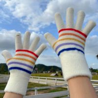 Unisex Vintage Style Stripe Gloves 1 Pair main image 1
