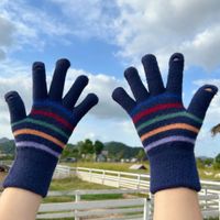 Unisex Vintage Style Stripe Gloves 1 Pair main image 2