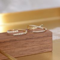 Elegant Streetwear Geometric Copper Plating Inlay Artificial Pearls Zircon Open Rings main image 1