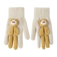 Women's Cartoon Style Preppy Style Sweet Bear Solid Color Gloves 1 Set main image 3
