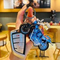 Cartoon Style Motorcycle Alloy Plastic Unisex Bag Pendant Keychain main image 5