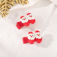 Cute Santa Claus Flower Plastic Hair Clip sku image 1