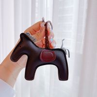 Cute Horse Pu Leather Unisex Bag Pendant Keychain sku image 12