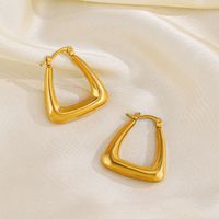 1 Pair Simple Style Square Plating 304 Stainless Steel 18K Gold Plated Hoop Earrings main image 4