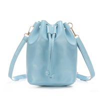 Women's Pu Leather Solid Color Streetwear Bucket String Bucket Bag sku image 3