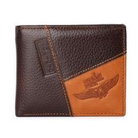 Men's Solid Color Leather Open Wallets sku image 1