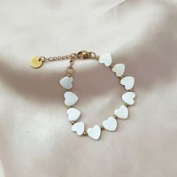 Simple Style Heart Shape Stainless Steel Shell Jewelry Set sku image 1