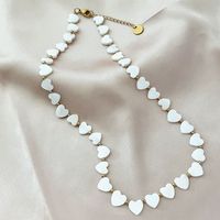 Simple Style Heart Shape Stainless Steel Shell Jewelry Set sku image 2