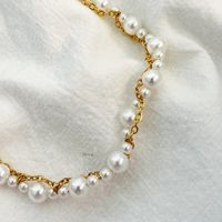 Einfacher Stil Einfarbig Rostfreier Stahl Künstliche Perle Kette Armbänder main image 2
