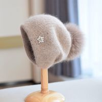 Women's Basic Simple Style Solid Color Pom Poms Eaveless Wool Cap sku image 3