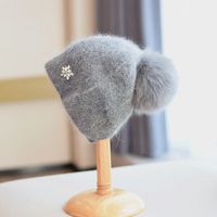 Women's Basic Simple Style Solid Color Pom Poms Eaveless Wool Cap sku image 6