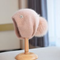 Women's Basic Simple Style Solid Color Pom Poms Eaveless Wool Cap sku image 1