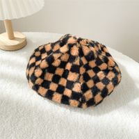 Women's Basic Retro Plaid Eaveless Beret Hat main image 5