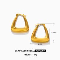 1 Pair Simple Style Square Plating 304 Stainless Steel 18K Gold Plated Hoop Earrings sku image 2