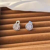 1 Pair Hip-hop Retro Round Plating Inlay Copper Zircon White Gold Plated Ear Cuffs main image 1
