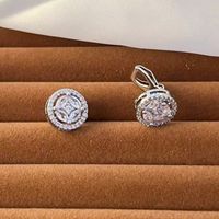 1 Pair Hip-hop Retro Round Plating Inlay Copper Zircon White Gold Plated Ear Cuffs main image 4