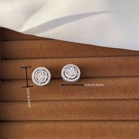 1 Pair Hip-hop Retro Round Plating Inlay Copper Zircon White Gold Plated Ear Cuffs main image 3