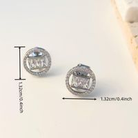 1 Pair Hip-hop Rock Shiny Round Plating Inlay Copper Zircon White Gold Plated Ear Cuffs main image 5