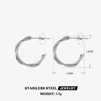1 Pair Simple Style C Shape Twist Plating 304 Stainless Steel 18K Gold Plated Hoop Earrings sku image 1