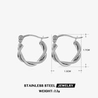 1 Pair Simple Style C Shape Twist Plating 304 Stainless Steel 18K Gold Plated Hoop Earrings sku image 2