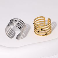 304 Stainless Steel 18K Gold Plated Simple Style Inlay Solid Color Ab Glue Rings main image 4