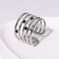 304 Stainless Steel 18K Gold Plated Simple Style Inlay Solid Color Ab Glue Rings main image 5