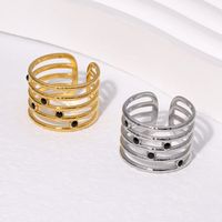 304 Stainless Steel 18K Gold Plated Simple Style Inlay Solid Color Ab Glue Rings main image 3
