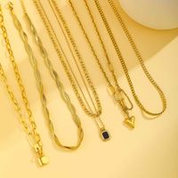 Titanium Steel 18K Gold Plated Roman Style Plating Heart Shape Lock Pendant Necklace main image 1