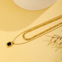 Titanium Steel 18K Gold Plated Roman Style Plating Heart Shape Lock Pendant Necklace sku image 4