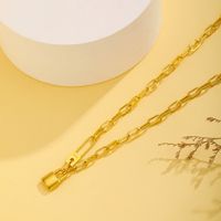 Titanium Steel 18K Gold Plated Roman Style Plating Heart Shape Lock Pendant Necklace sku image 5