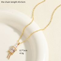 Hip-hop Sweet Little Boy Brass Plating Inlay Artificial Pearls Zircon 14k Gold Plated Pendant Necklace main image 9