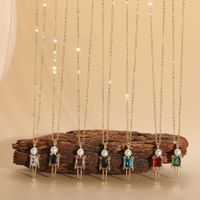 Hip-hop Sweet Little Boy Brass Plating Inlay Artificial Pearls Zircon 14k Gold Plated Pendant Necklace main image 4