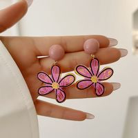 1 Pair Vacation Sweet Flower Resin Drop Earrings main image 4