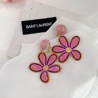 1 Pair Vacation Sweet Flower Resin Drop Earrings sku image 2
