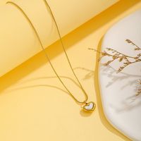 Titanium Steel 18K Gold Plated Elegant Lady Plating Heart Shape Butterfly Pendant Necklace sku image 6