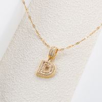 Stainless Steel 18K Gold Plated Hip-Hop Simple Style Plating Inlay Letter Zircon Pendant Necklace sku image 4