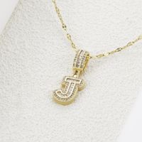 Stainless Steel 18K Gold Plated Hip-Hop Simple Style Plating Inlay Letter Zircon Pendant Necklace sku image 10